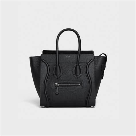 celine micro luggage drumed leather|Celine micro handbags.